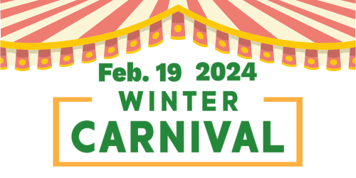 Circus tent with text 'Winter Carnival'