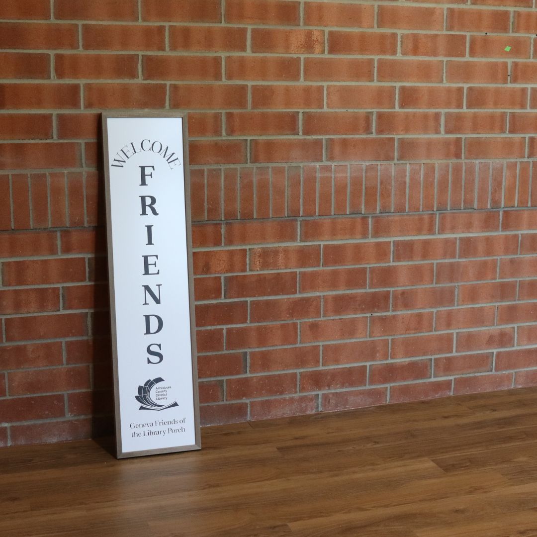 The sign in the new Friends Porch area.