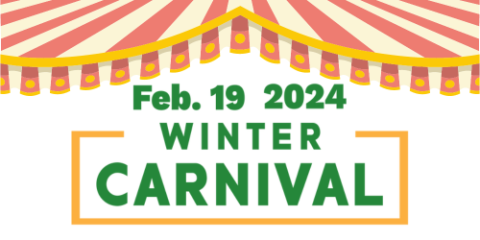 Circus tent with text 'Winter Carnival' 