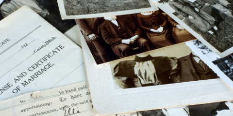 old photos and certificates 
