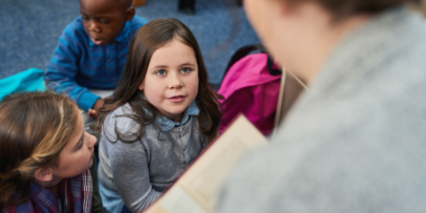 Children listening to a story being read