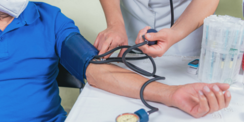 A man recieving a medical checkup