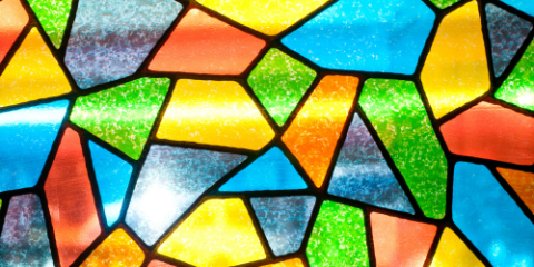 close up of stained glass