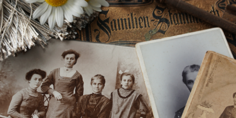 old photos with flowers