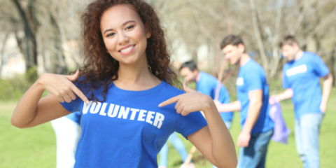Happy volunteer posing for the camera