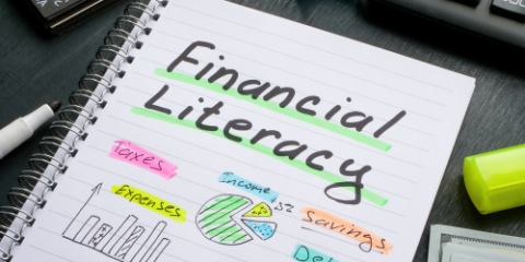 Photo of a notebook on financial literacy
