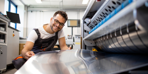 close up shot of a large format printer