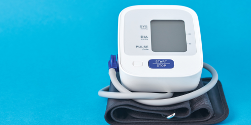 photo of a self-monitored blood pressure machine