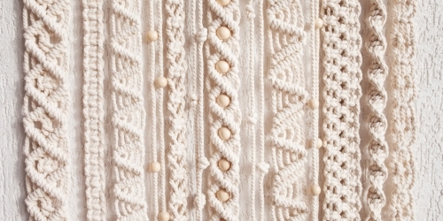 Close up of macrame pattern