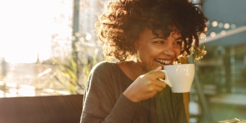 young woman drinking coffee