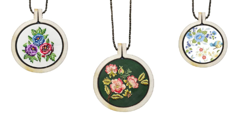 Embroidery Hoop Necklace Charms